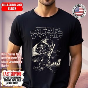 Camiseta Disney Star Wars, sudadera Mandalorian, camiseta de colores cómodos de Darth Vader, camiseta de Chewbacca, camiseta Star Jedi, camiseta de Luke Skywalker imagen 1
