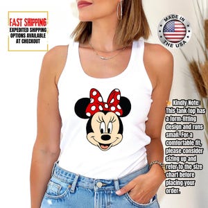 Disney Minnie Mouse Classic Tank Top, Disney Couples Tank Tops, Mickey and Friends Tank, Disneyland Matching Tank Tee Bild 1