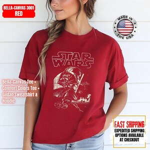 Camiseta Disney Star Wars, sudadera Mandalorian, camiseta de colores cómodos de Darth Vader, camiseta de Chewbacca, camiseta Star Jedi, camiseta de Luke Skywalker imagen 12