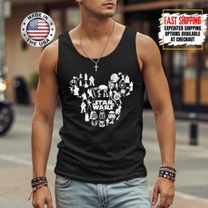 Disney Star Wars Tank Top, Mandalorian Tank Tee, Galaxy's Edge/Darth Vader Women Racerback and Men Tank Top image 11