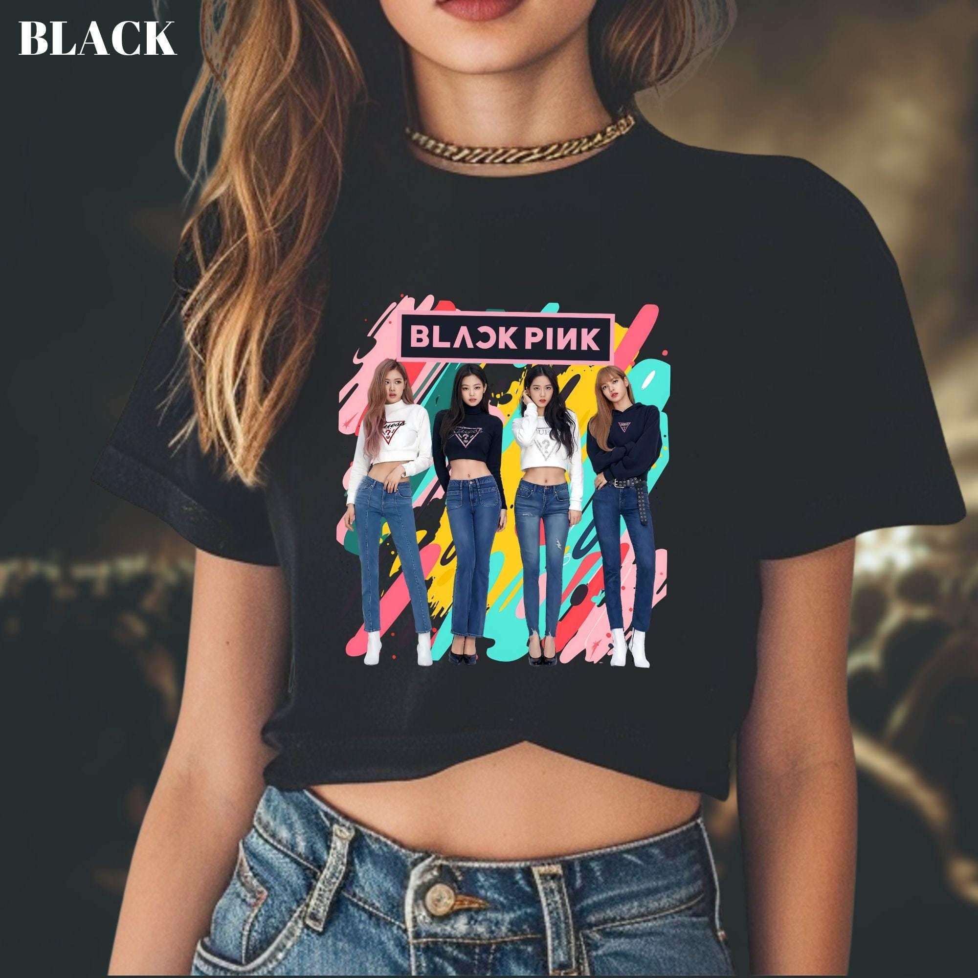 BlackPink / Born Pink Crop Top, Kpop Fan Crop Top, Kpop Merch / Blackpink World Tour Crop Tops, Korea Music Fan Gift, Black Pink Shirt