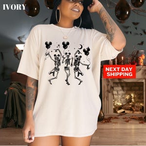Comfort Colors® Dancing Skeleton Shirt, Halloween Shirt, Pumpkin Shirt, Retro Halloween Shirt, Spooky Season Shirt, Fall Shirts for Women