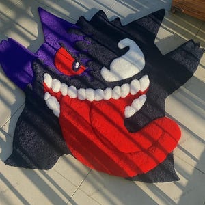 Modern handmade tufted custom rug,Gengar fluffy venom 3d tufted rug, fluffy living room decor rug, luxury rug,gift for her, birthday gift