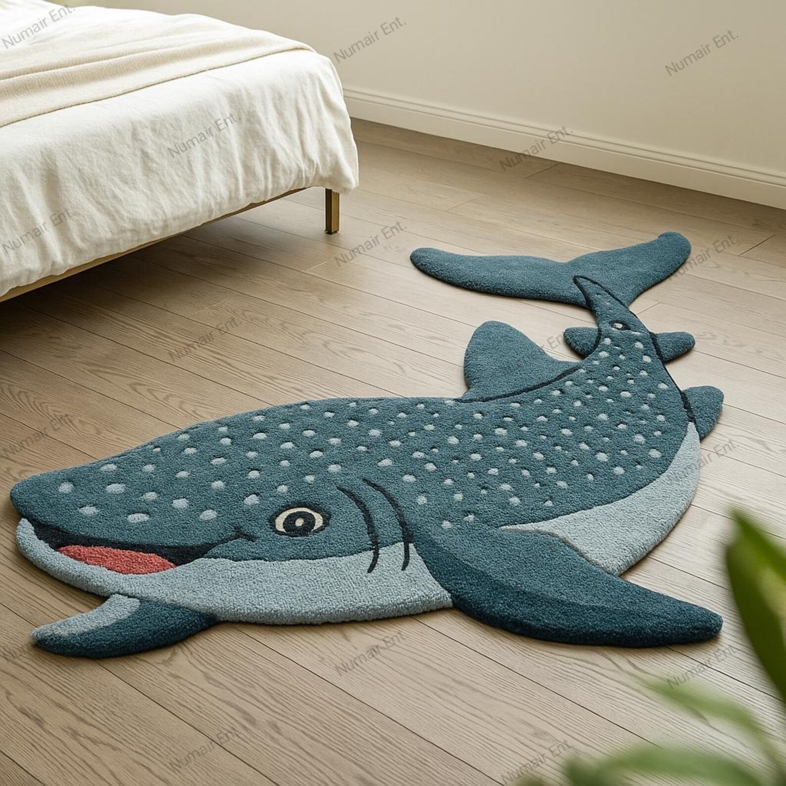 Whale Shark Shaped Rug –sea Life Floor Mat for Coastal Ocean Animal ...