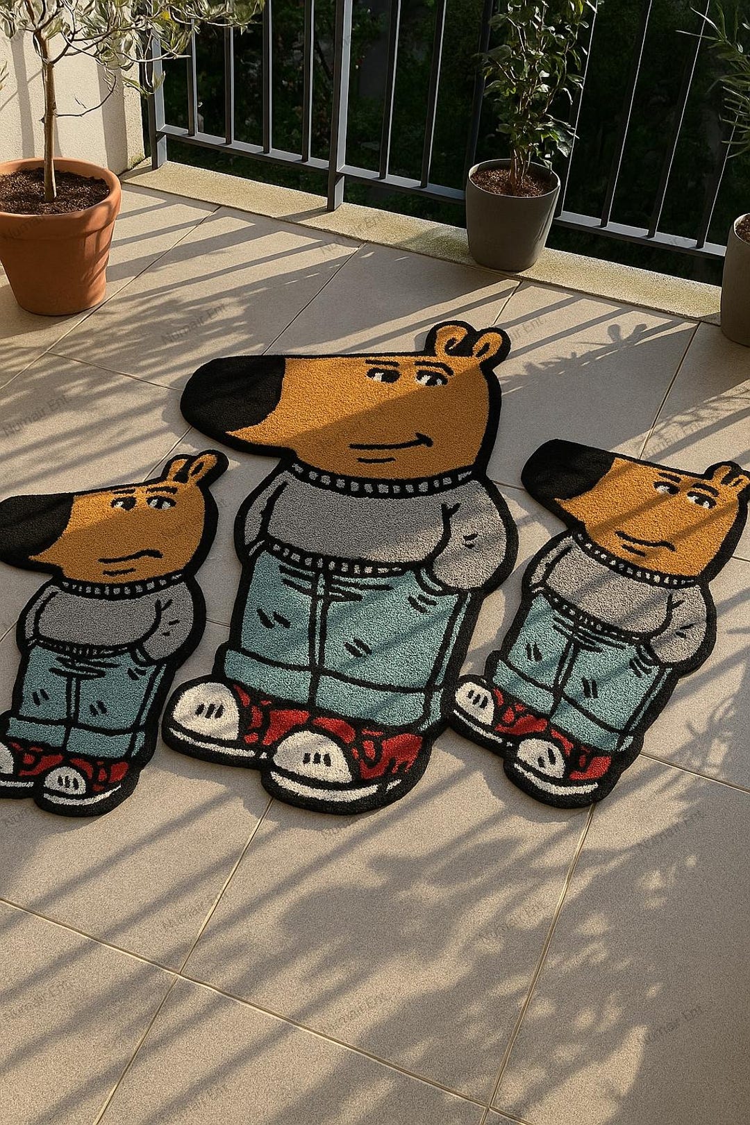 Cool Cartoon Bear Family Rug, Set Chill Girl Rug, Chill Guy Rug ...