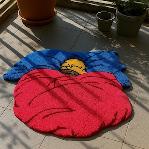 New Tufted 3D Cartoon Rug, Fluffy Custom Rug, Living Room Decor Rug, Wall Decor rug, Gift for Father&#39;s Day, Best friend gift, Christmas gift