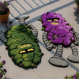 Flauschiger Moss Teppich, Stilvoller Teppich, Handgefertigter Teppich, Halloween Geschenk, Weihnachtsgeschenk, Getufteter 3D Cartoon Teppich, Geschenk für Sie, Geburtstagsgeschenk