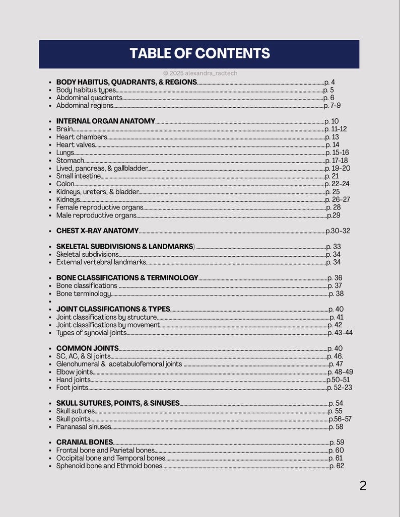 Radiographic ANATOMY Study Guide for Radiologic Technology Students ...