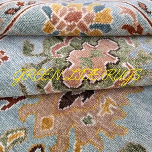 Turkish Oushak Rugs-Hand-Knotted Wool Carpet, Vintage Distressed Neutral Area Rugs 8x10