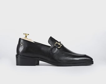 Genuine Leather Buckle Loafers - Refined Men's Shoes