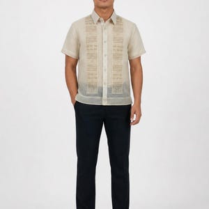 filipino male dress shirt Barong Tagalog Royal Blue Filipino Formal Shirt | Philippine National Costume #3131