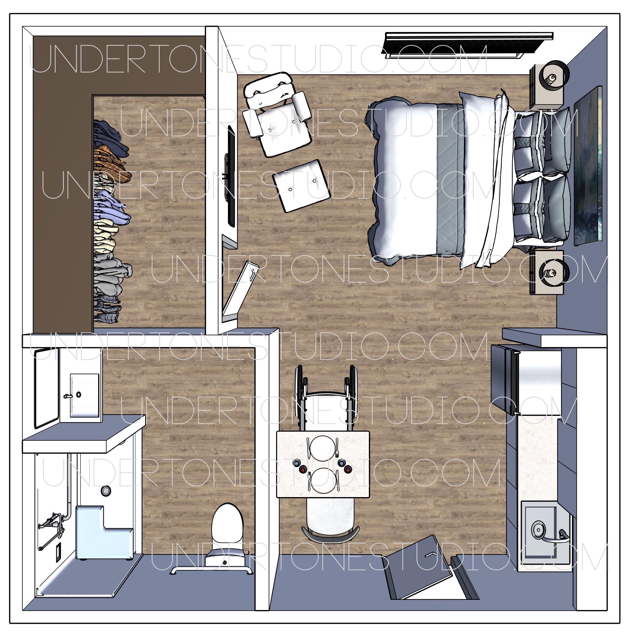 Wheelchair Accessible ADU Layout: 400 Sqft Garage Conversion (instant ...