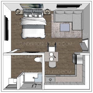 Wheelchair Accessible ADU Layout: 400 SqFt Garage Conversion (Digital Download