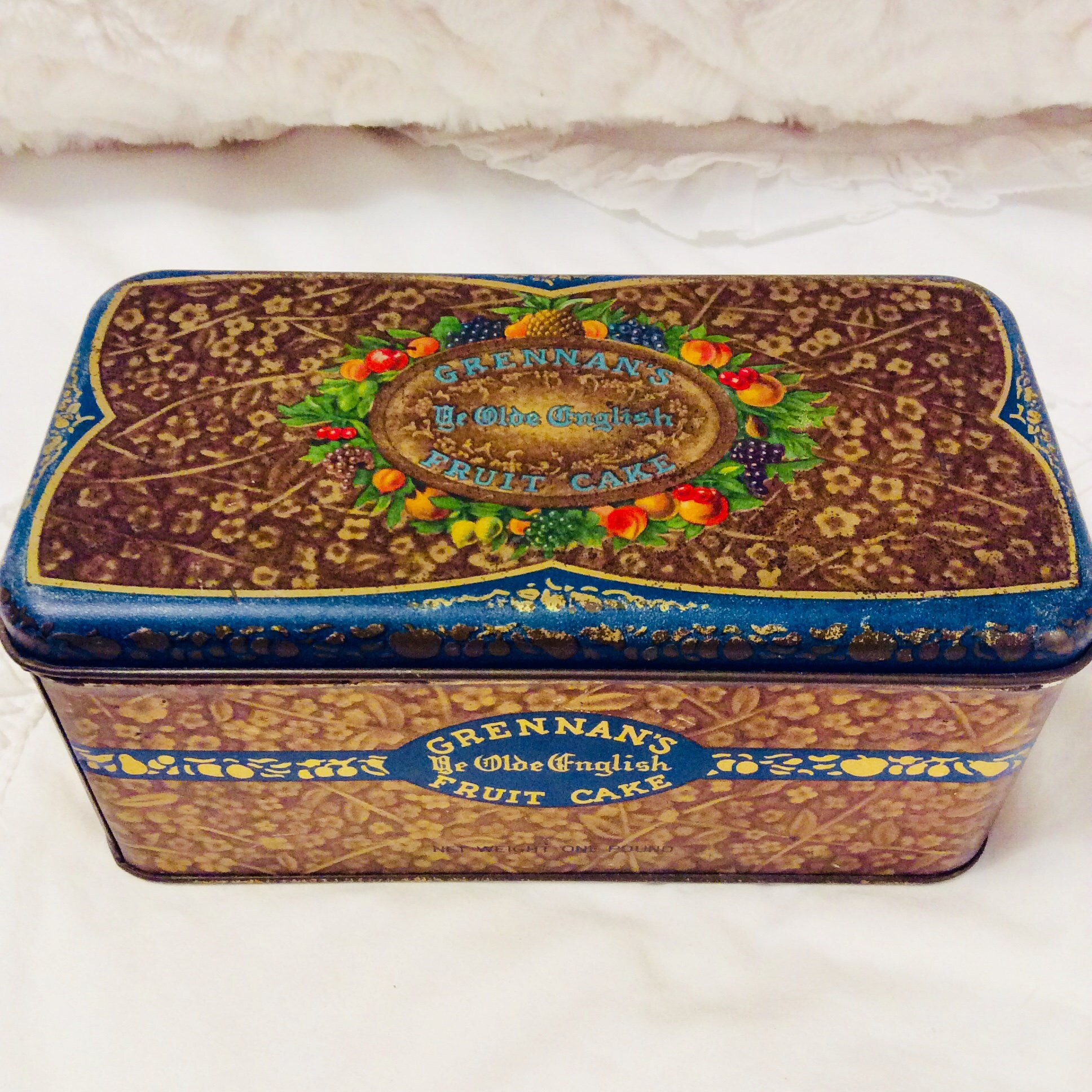 Vintage Grennan Fruit Cake Tin Box by Tindeco 1930s Art Deco Etsy
