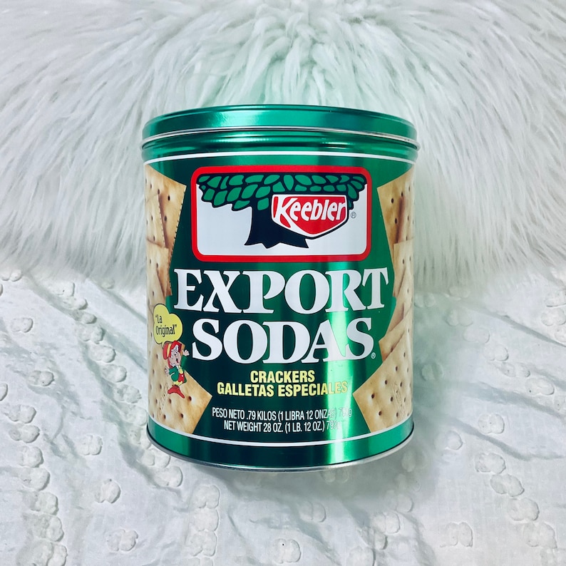 Vintage Keebler Cracker Tin Box Saltine Export Sodas Green Elf Etsy