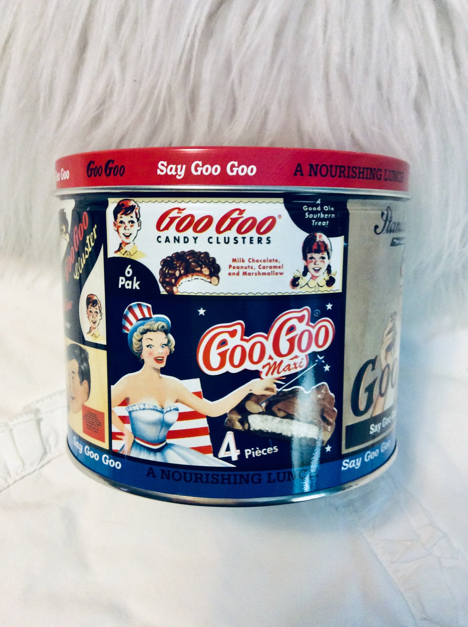 Vintage Goo Goo Cluster Tin Box Candy Americana Advertising Etsy