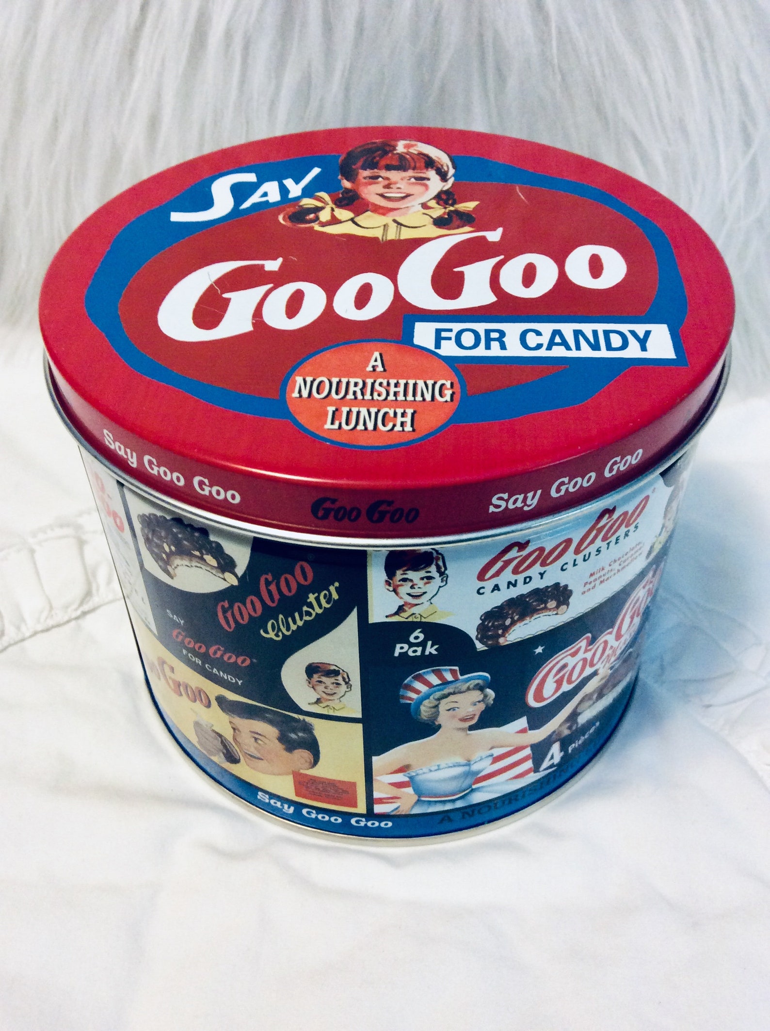 Vintage Goo Goo Cluster Tin Box Candy Americana Advertising Etsy
