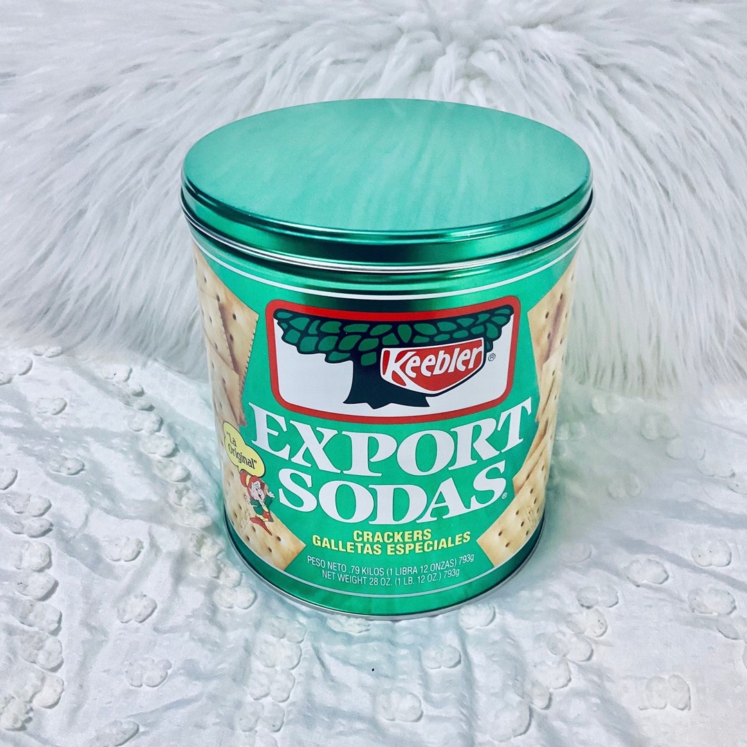 Vintage Keebler Cracker Tin Box Saltine Export Sodas Green Elf Etsy