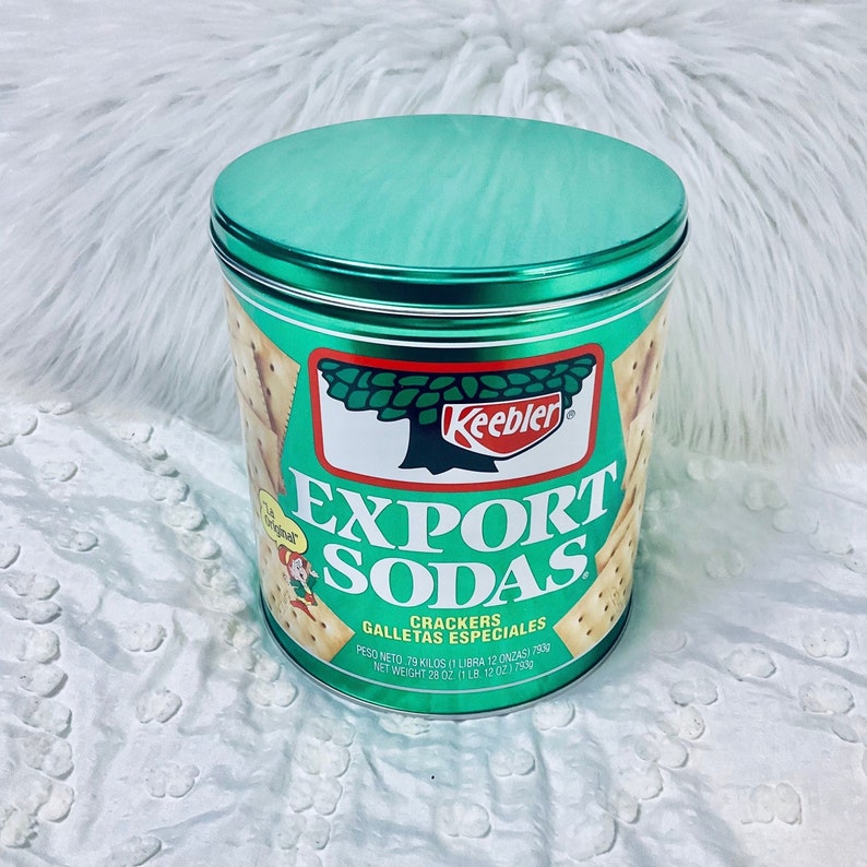 Vintage Keebler Cracker Tin Box Saltine Export Sodas Green Elf Etsy