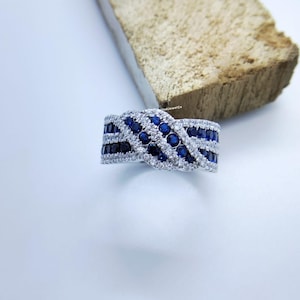 Blue Diamond Ring | Blue Diamond Rings | Womens Blue Diamond Ring | Mens Diamond Wedding Ring | Womens Blue Diamond Ring | Infinity Ring