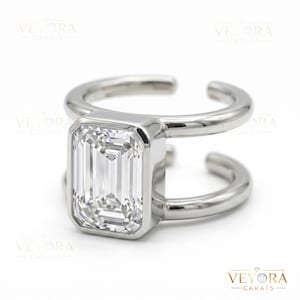 Emerald Oura Ring 5 Cover 14K Solid Gold Smart Ring Jacket Silver Oura Enhancer Diamond Protector | Oura 5 Ring Stacker image 11
