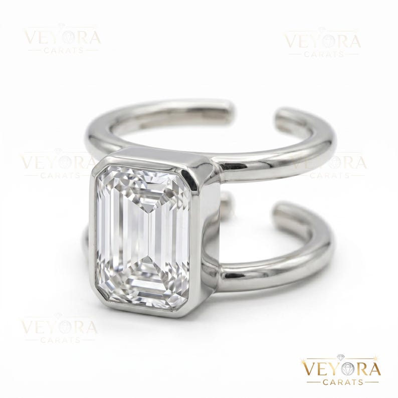 Emerald Oura Ring 5 Cover 14K Solid Gold Smart Ring Jacket Silver Oura Enhancer Diamond Protector | Oura 5 Ring Stacker image 11