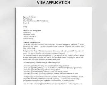 Vorlage für den Antrag auf Bewältigung eines Unterstützungsschreibens für die USA, Großbritannien und Kanada (Digitaler Download)
