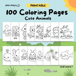 100 Printable Coloring Pages of Cute Animals for Kids, Toddlers and Preschoolers, Animals Coloring Sheets, Coloring Pages for Kindergarten