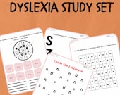 Dyslexia Printable Learning Set Letter Tracing, Matching Games and Phonics Worksheets Special Education Printables