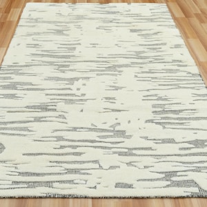 Ivory Moroccan Wool Rug – Minimalist Handmade Carpet – Custom Beni Ourain Style Rug – Soft Berber Living Room or Bedroom Decor - Wool Rugs