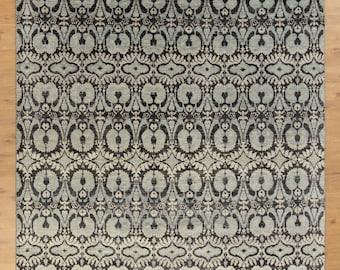 8x10 Tribal Oriental Oushak Gray Area Rug: Hand Knotted Wool Neutral carpet Modern Washable Living Room Vintage Pastel Persian Style Rug