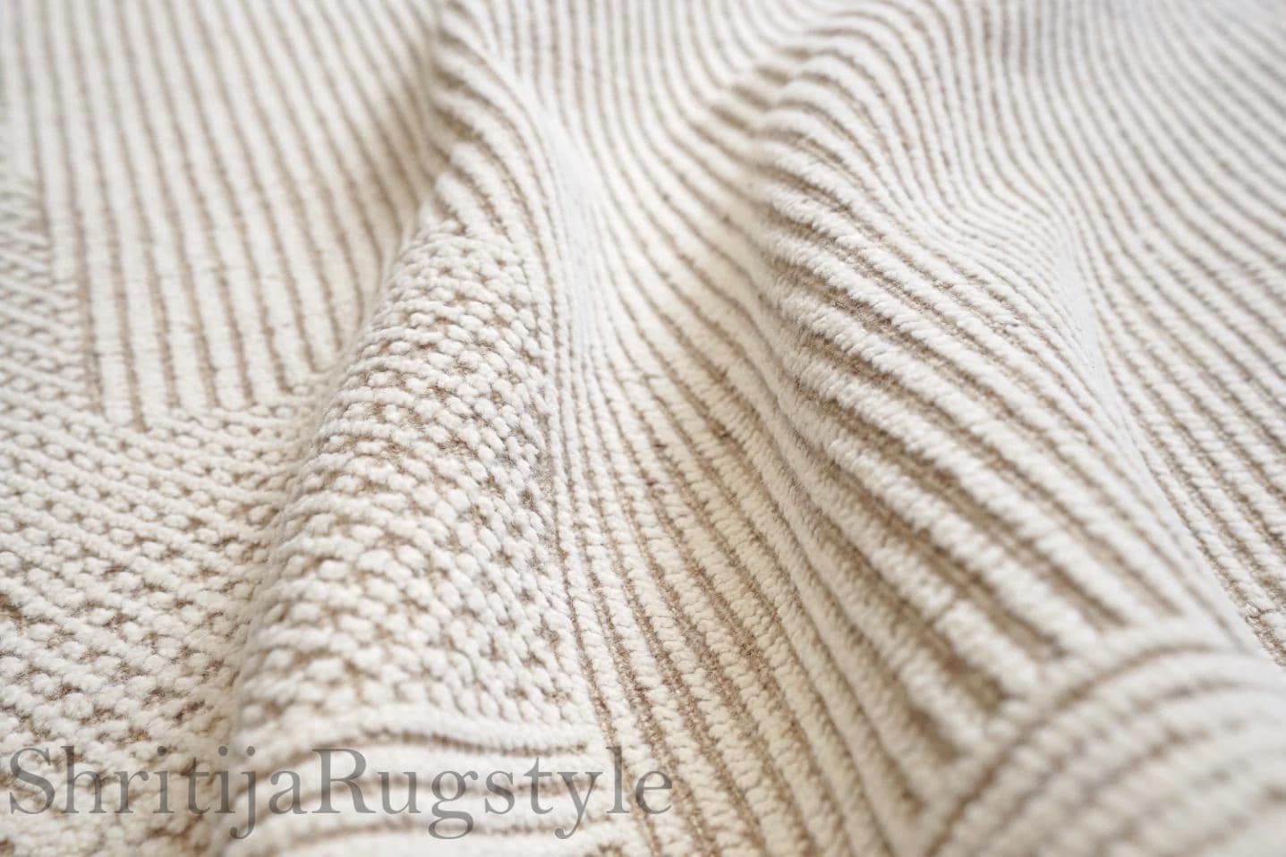 9x12 beige wool area rugs | hand knotted vintage high quality rug | Moroccan handmade accents neutral bedroom runner geometric custom rug