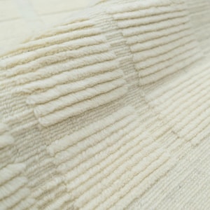 White ribbed Rug | Modern Contemporary Rugs | Bohemian Custom Washable Rugs | Hand Knotted Handmade Moroccan Wool Rugs | custom size rugs