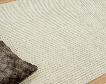 9x12 ivory Beige modern custom wool Rugs | hand knotted Moroccan Bohemian Designer Rugs | Living Room vintage Area Rugs | Stairs runner rugs