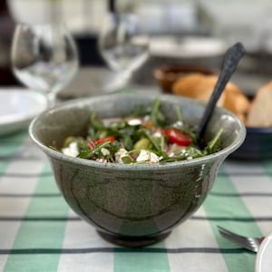Green Speckle Serving Bowl