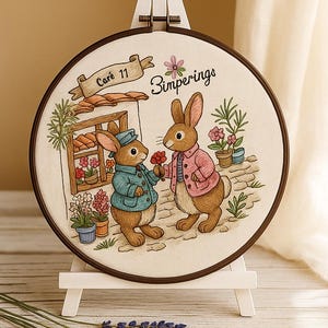 Bunny Embroidery Kit for Beginners: DIY Needlework, Home Decor