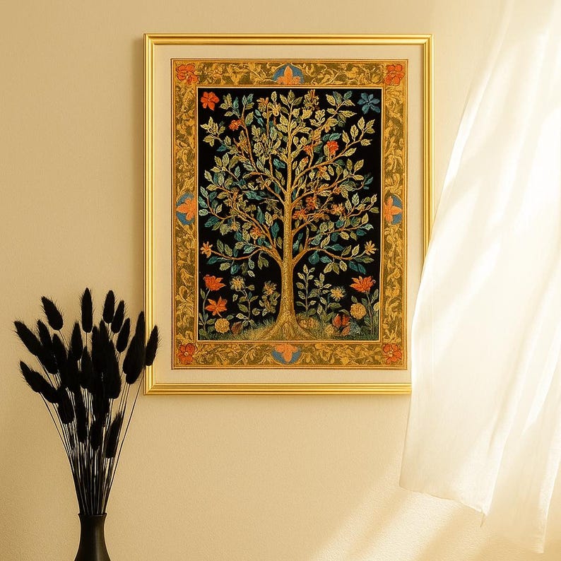 Tree of Life Embroidery Cross Stitch Kit: Vintage Floral Design - Etsy