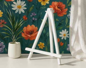 White wooden embroidery hoop stand, Small Art Easel, Easel Display Stand, Picture and Painting Stand, Easel Stands for Art, Wood Home decor