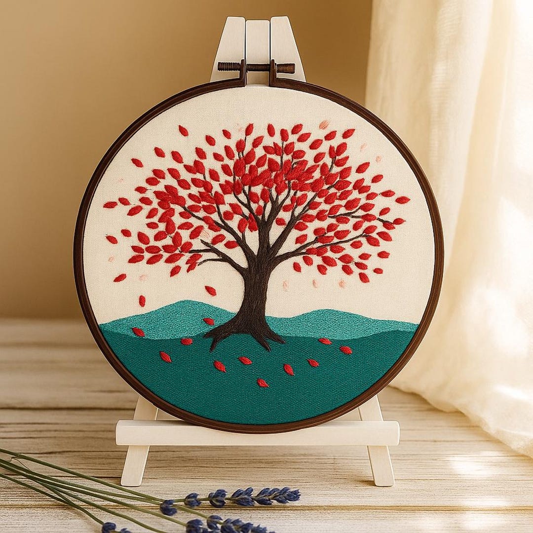 Autumn Tree Embroidery Kit: Beginner DIY Tree of Life Decor - Etsy