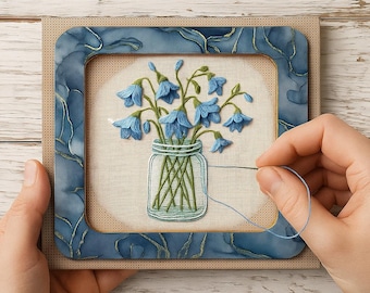 Magnetische houten borduurring: kruissteek en plastic canvaslijst