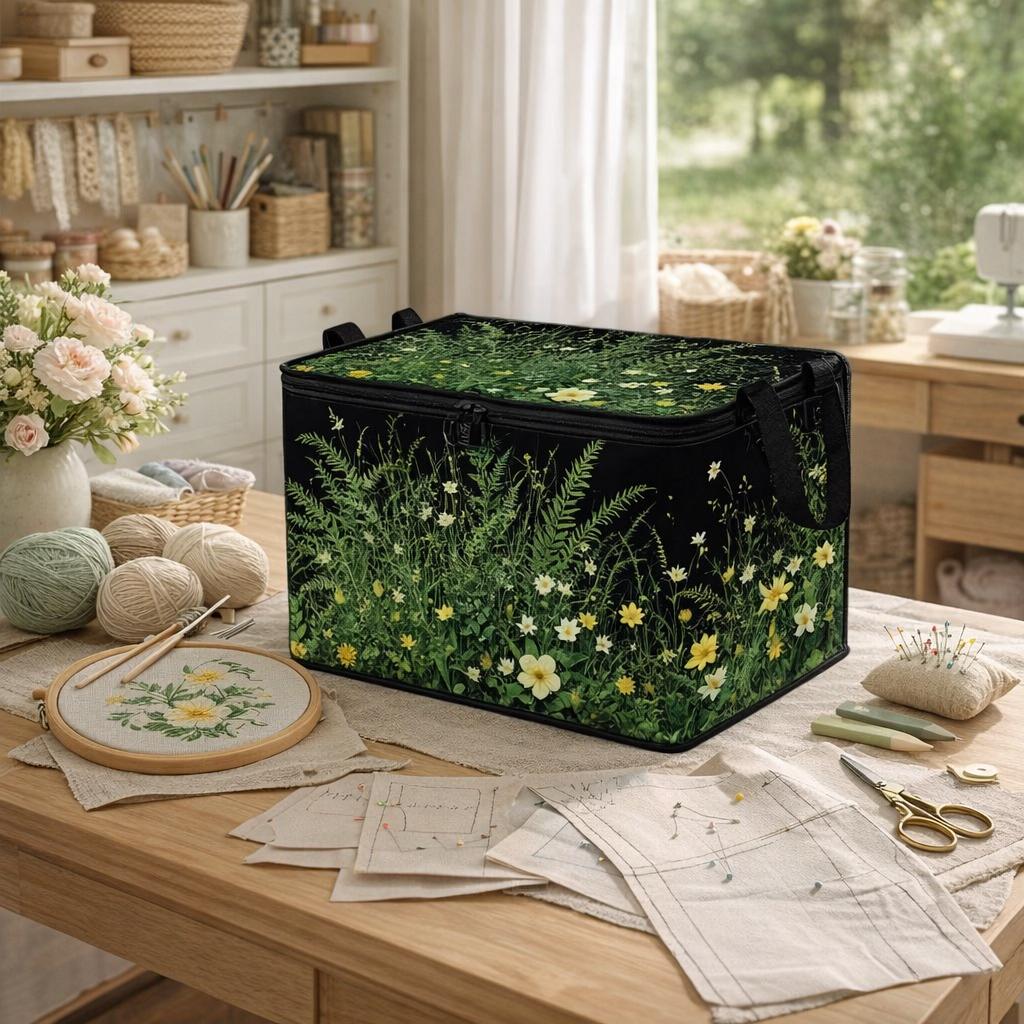 Wild Meadow Fabric Craft Project Bag, Large Knitting & Embroidery ...