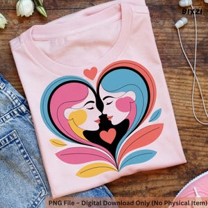 Abstract Art Heart Shape PNG: Valentine&#39;s Day Clipart (Digital Download