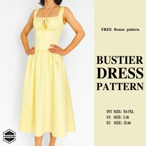 Bustier Dress Sewing Pattern: Strapless Corset Top, XS-5XL (Digital Download)