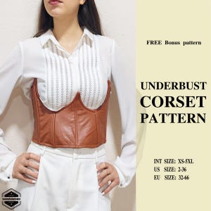 Underbust Corset Sewing Pattern PDF, Modern Waist Cincher, Beginner Friendly, Sizes XS-5XL, Step By Step Photo Tutorial, Digital Download