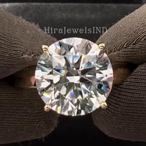 5.0Ct Brilliant Round Cut Moissanite Engagement Ring, Thick Band 4-Prong Wedding Ring, Handmade Promise Ring for Her,Birthday Gift for Women