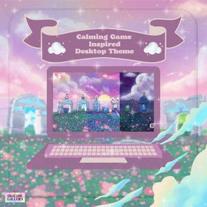 Calming Game Inspired Desktop Theme: Pastel Icons & Wallpaper Organizer (Digital Download)