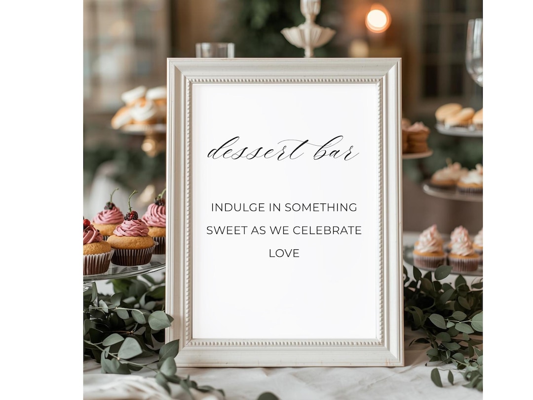 Dessert Bar Sign Printable 5x7 & 8x10 Wedding Sign Vertical and ...