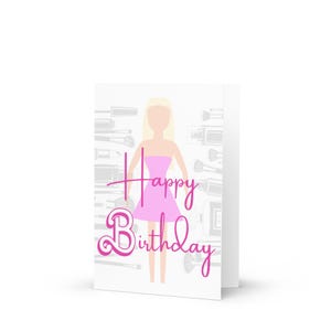 Biglietto di auguri Barbie - Rosa shocking e favoloso / Biglietto di auguri Barbiecore / Biglietto di auguri di compleanno divertente e carino per lei / Biglietto con la cultura pop glamour