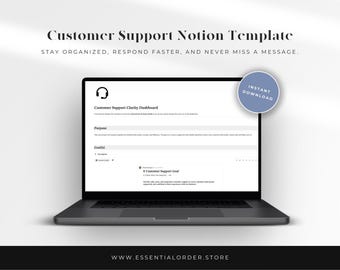 Plantilla de soporte al cliente para Notion / Panel de control de servicio al cliente / Seguimiento de incidencias / CRM para pequeñas empresas / Descarga digital