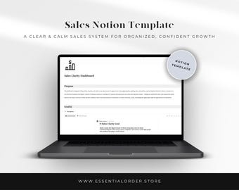 Sales Notion Template | Sales Dashboard | CRM System | Lead & Client Tracker | Small Business Tool | Digital Download